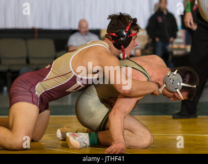 Wrestling Action bei den Masters Turnier in Redding, Kalifornien. Stockfoto