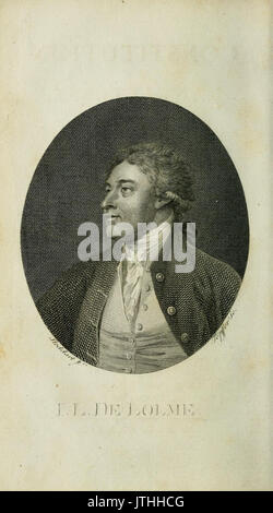 Porträt von Jean Louis de Lolme von der Verfassung de l'Angleterre (1789) Stockfoto