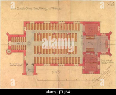 Plan von St. Michael und alle Engel Ardsley Osten 1881 Stockfoto
