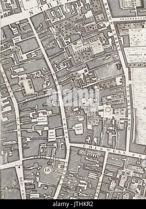 Rocque Karte von London 1746 037 Stockfoto