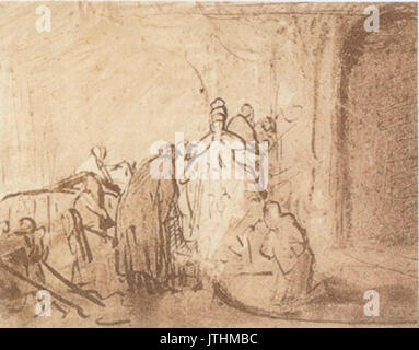 Rembrandt Studie für Judas wieder die dreißig Silberlinge Stockfoto