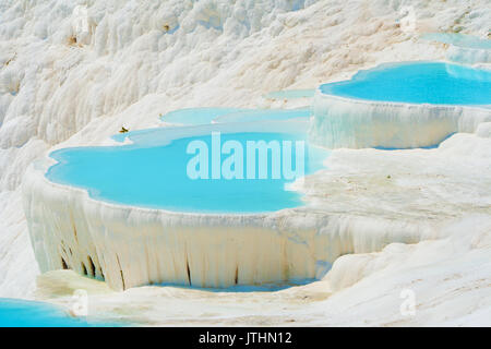 Kalksinterterrassen von Pamukkale in der Nähe von Denizli in der Türkei Stockfoto