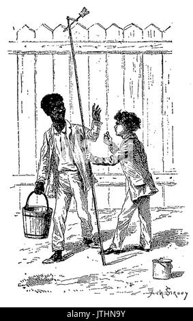 Twain Les aventures de Tom Sawyer, trad Hughes, illust Sirouy, 1884, illust Seite 023 Stockfoto