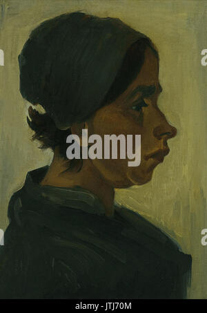 Vincent Van Gogh Kopf einer ländlichen Frau mit dunklen Kappe (1884 1885) Stockfoto