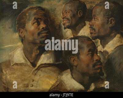 Peter Paul Rubens vier Studien der Kopf einer Moor Stockfoto