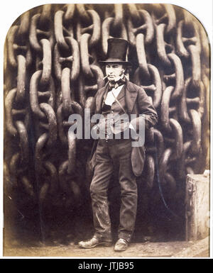 Robert Howlett Isambard Kingdom Brunel und der Einleitung Ketten der Großen Östlichen Stockfoto