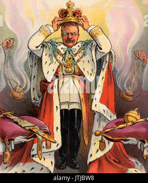 "L'Etat, c'est moi' Abbildung zeigt Präsident Theodore Roosevelt selbst Krönung zum Kaiser. Die politische Karikatur, 1904 Stockfoto