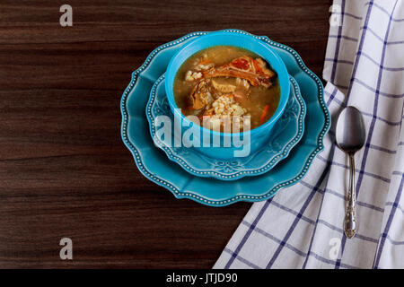 Eintopf mit Fleisch, Pilzen hausgemachte Pilz Suppe und Fleisch Stockfoto