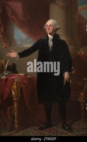 George Washington (1732-1799), erster Präsident der Vereinigten Staaten in die 1796 Lansdowne Portrait oil painting durch amerikanische Künstler Stuart Gilbert (1755-1828). Stockfoto