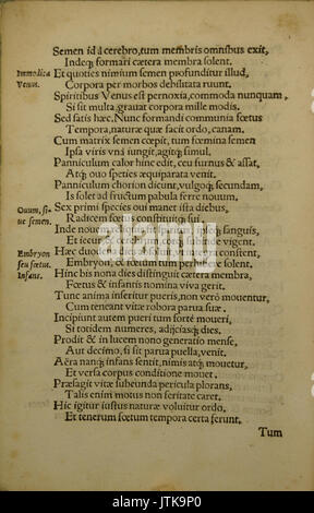 Eine Illustration aus *de partibus Corporis Humani*, einer medizinischen Arbeit von Johann Selnecker, die die menschliche Anatomie detailliert beschreibt und sich speziell auf einen bestimmten Körperteil im 16. Jahrhundert konzentriert. Stockfoto