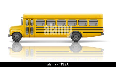 Yellow School Bus. Transport und Verkehr, Reisen Automobil. Relistic School Bus mockup. Vector Illustration Stock Vektor