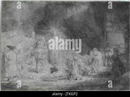 Rytec Rembrandt van Rijn 1606 1669 Kristus uzdravuje nemocne Stozlatovy Liste Stockfoto