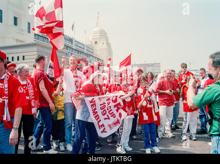 Seltene Bilder des alten Wembley Stadion (Twin Towers) Stockfoto