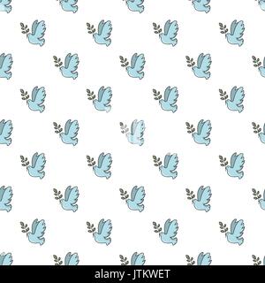 Taube mit Ölzweig Muster nahtlose Stock Vektor