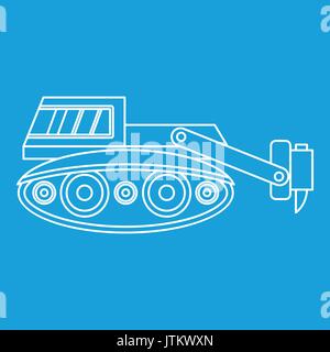Bagger mit hydraulikhammer Symbol Kontur Stock Vektor