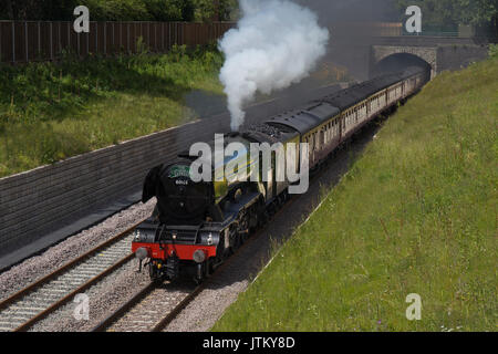 Flying Scotsman Dampflokomotive auf Tour durch Oxford im Jahr 2017 Stockfoto