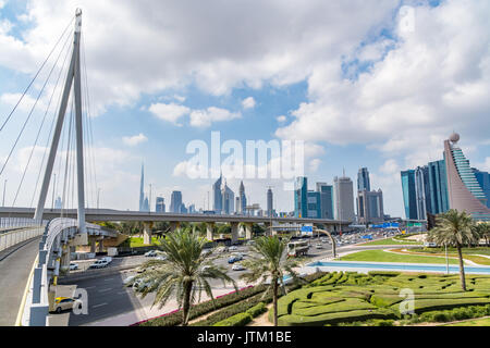 Dubai Stadtbild, Ansicht von zabeel Park, Vereinigte Arabische Emirate Stockfoto