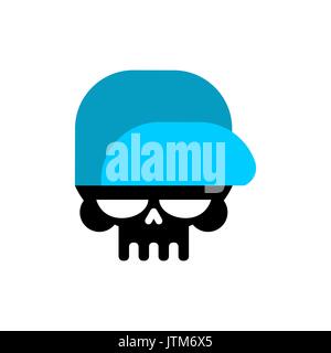 Schädel in Baseball Cap isoliert. Leiter der Skelett in hat Stock Vektor