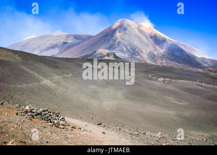 Ätna, Sizilien - der höchste aktive Vulkan Europas 3329 m in Italien. Stockfoto