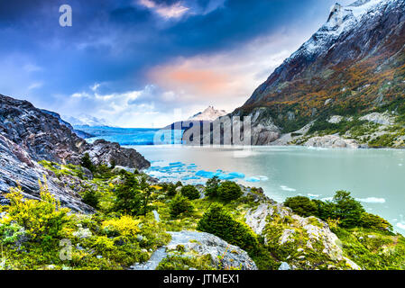 Patagonien, Chile - Grey Gletscher ist ein Gletscher in der südlichen patagonischen Eisfeld auf Cordillera del Paine Stockfoto