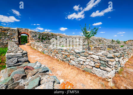 Histria, Rumänien - die Ruinen der antiken griechischen Kolonie Stadt Istros durch Milesian Siedlern gegründet wurden. Dobruja, am Schwarzen Meer. Stockfoto