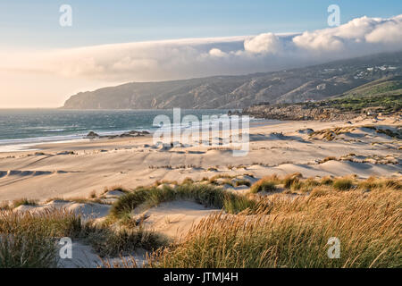 Strand von Guincho. Sie ist ein beliebter Atlantic Blue Flag Strand an der Küste von Estoril Portugal gelegen, 5 km von der Stadt Cascais. Stockfoto