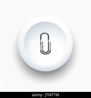 Clip-Symbol auf weiße Taste Stock Vektor