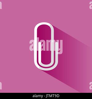 Clip-Symbol mit Schatten auf rosa Hintergrund Stock Vektor