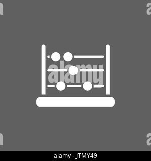 Weiß abacus Symbol auf einem dunklen Hintergrund Stock Vektor