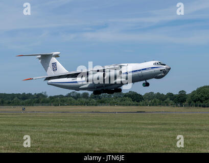 Ilyushin il-76-MD, ukrainische Luftwaffe bei der Royal International Air Tattoo Stockfoto