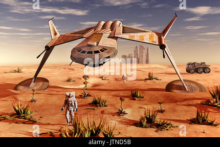 Die kolonisierung & Terraforming die Oberfläche des Mars. Stockfoto