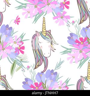 Retro-Stil Illustration mit Blumen und Tiere Stock Vektor