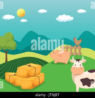 Landwirtschaft und Landwirtschaft Heuballen Symbol Stock Vektor