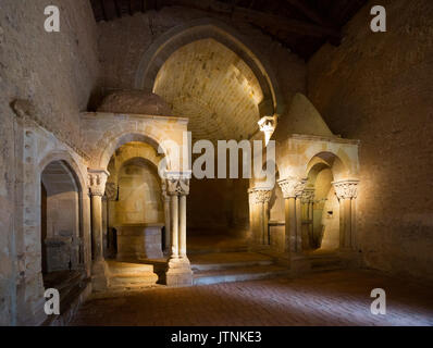 Abondoned Kirche San Juan de Duero Kloster in Soria. Stockfoto