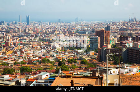 Blick nach Barcelona vom Berg. Katalonien, Spanien Stockfoto