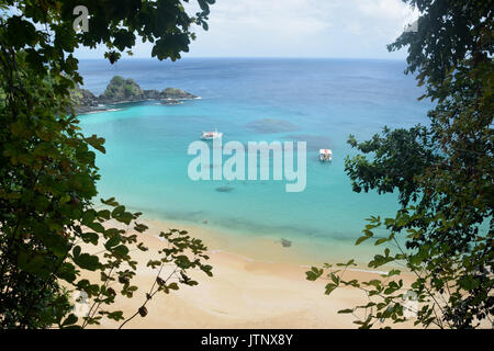 Kristallklare Meer Strand in Fernando de Noronha, Brasilien Stockfoto