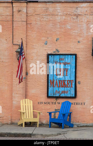 Stadt Markt entlang am Fluss Wilmington North Carolina Stockfoto