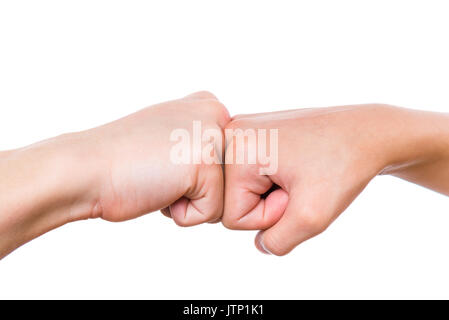 Nahaufnahme der Fäuste bump Stockfoto