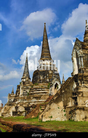 Ruinen der chedis des Wat Phra Si Sanphet Tempel, Ayutthaya, Thailand Stockfoto