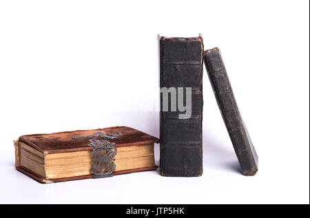 Colection von alten Bibeln und Kirche Bücher Stockfoto