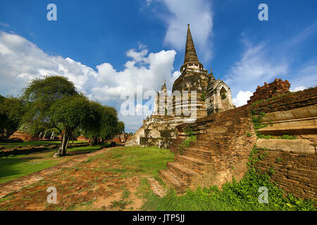 Ruinen der chedis des Wat Phra Si Sanphet Tempel, Ayutthaya, Thailand Stockfoto