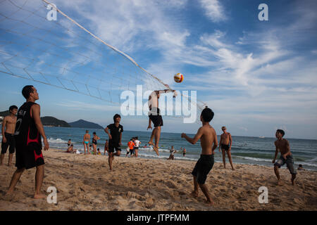 Sanya, China. Beachvolleyball Stockfoto