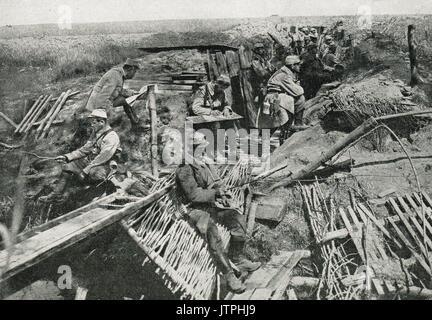 Soldaten aus dem Graben, WK 1. Stockfoto