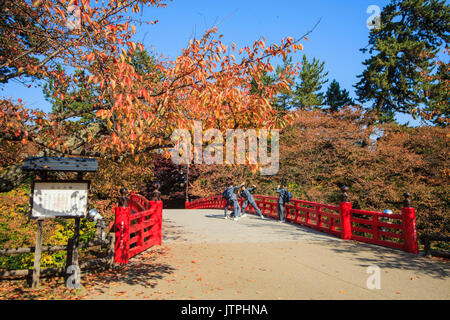 Aomori, Japan - 31. Oktober 2014: schöne Saison bei den Hirosaki Schlosspark in Hirosaki, Aomori, Japan Stockfoto