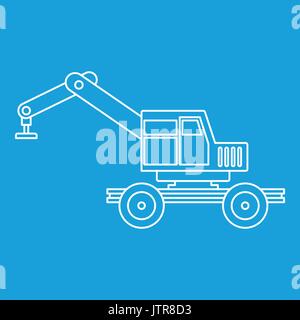 Kran lkw-Symbol Kontur Stock Vektor