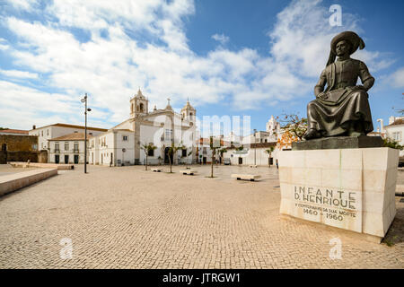 Blick auf die Kirche Igreja de Santo Antonio in der Altstadt von der Altstadt von Lagos, Algarve Portugal Stockfoto
