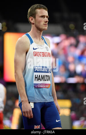 James Hamilton trat im 800-m-Finale der Para Athletics World Championships im London Stadium an. 2017 Stockfoto