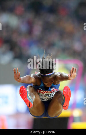 London, Großbritannien. 09-Aug-17. Tianna BARTOLETTA, heizt die lange Sprung Frauen an der 2017 konkurrieren, IAAF Weltmeisterschaften, Queen Elizabeth Olympic Park, Stratford, London, UK. Foto: Simon Balson/Alamy leben Nachrichten Stockfoto