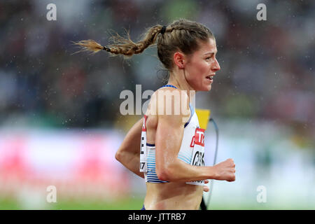 London, Großbritannien. 09-Aug-17. Rosie CLARKE konkurrieren im 3000m Hindernislauf der Frauen Heat3 am 2017, Leichtathletik-WM, Queen Elizabeth Olympic Park, Stratford, London, UK. Foto: Simon Balson/Alamy leben Nachrichten Stockfoto