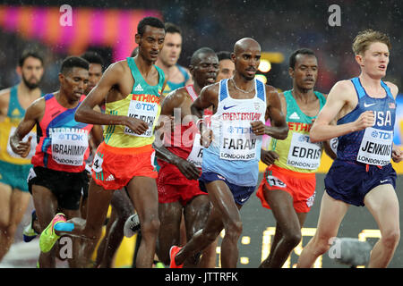 London, Großbritannien. 09-Aug-17. Mo Farah, konkurrieren in der 5000m Männer Wärme 1 am 2017, Leichtathletik-WM, Queen Elizabeth Olympic Park, Stratford, London, UK. Foto: Simon Balson/Alamy leben Nachrichten Stockfoto